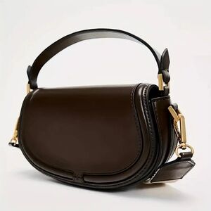 Zara Elegant Brown Leather Handbag
